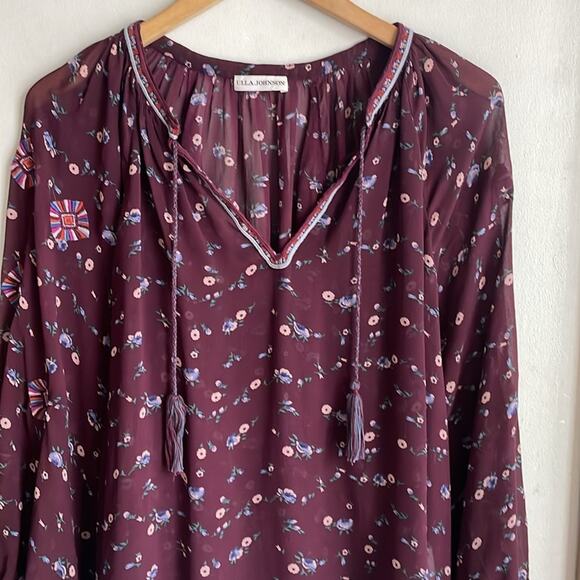 Ulla Johnson Lida Floral Silk Blouse - Picture 5 of 16